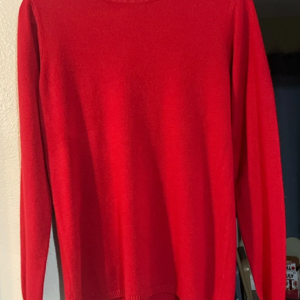 Kim Rogers Red Crewneck Knit Sweater Medium
